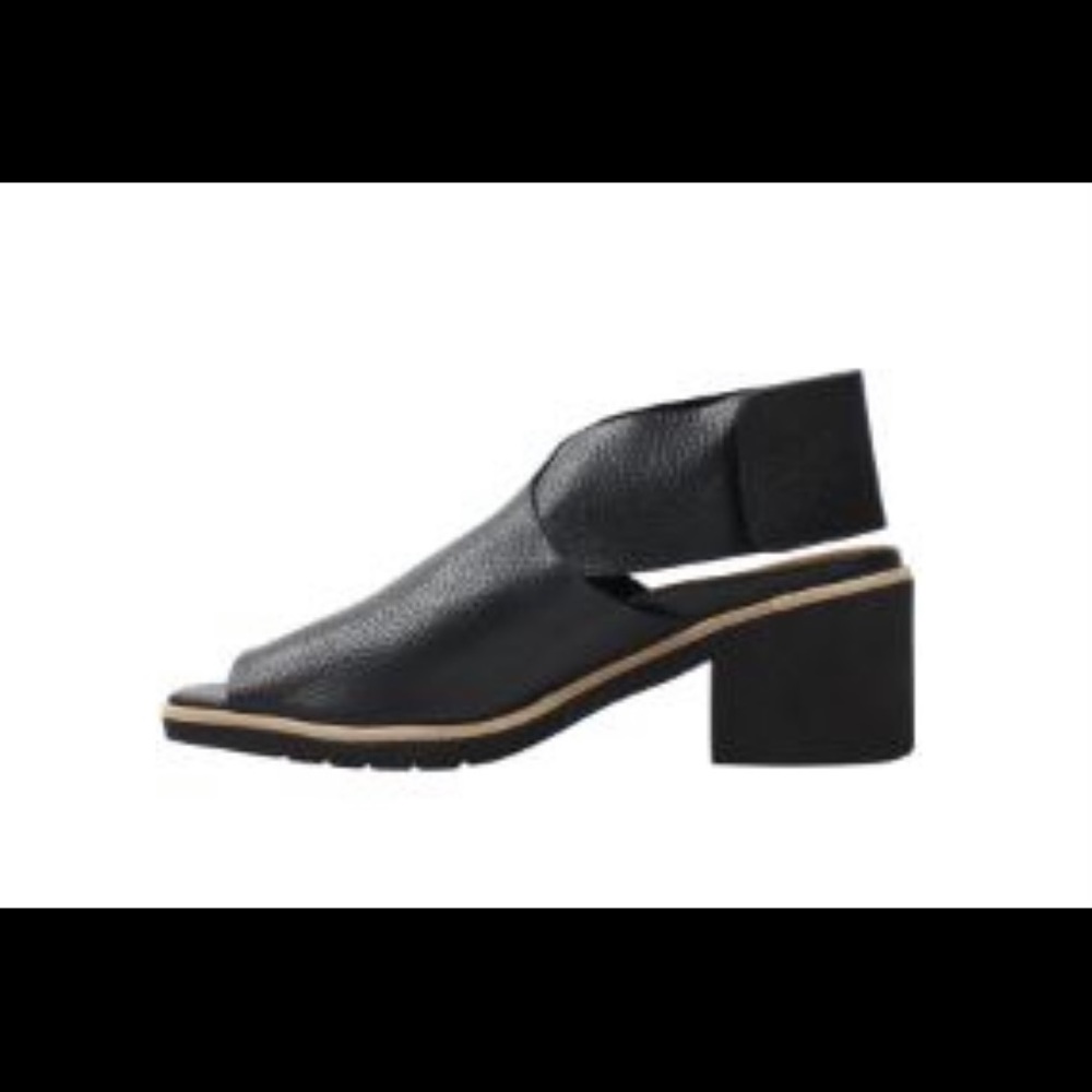 L'Amour Des Pieds black Qiana open toe boot sandal